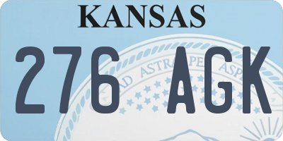 KS license plate 276AGK