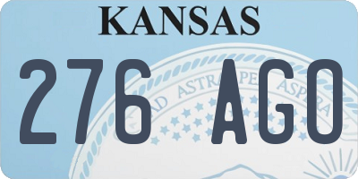 KS license plate 276AGO