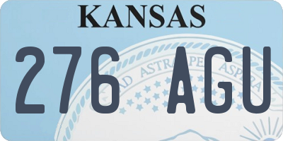 KS license plate 276AGU