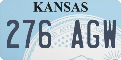 KS license plate 276AGW
