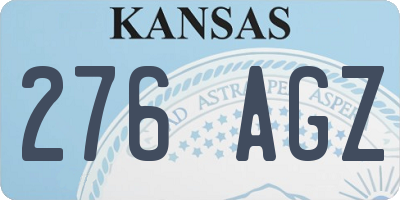 KS license plate 276AGZ