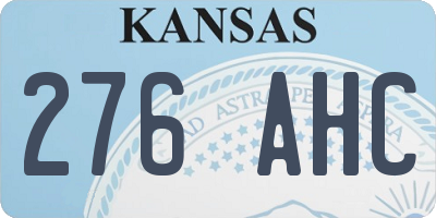 KS license plate 276AHC