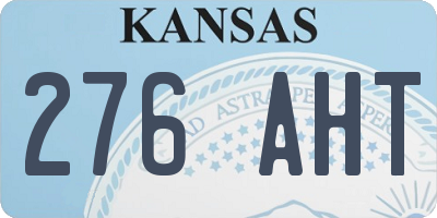 KS license plate 276AHT