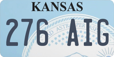 KS license plate 276AIG