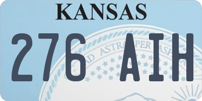 KS license plate 276AIH