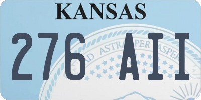 KS license plate 276AII