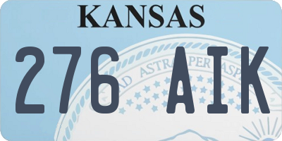 KS license plate 276AIK