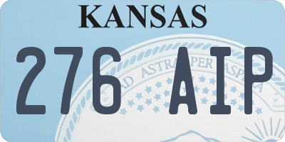KS license plate 276AIP