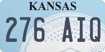 KS license plate 276AIQ