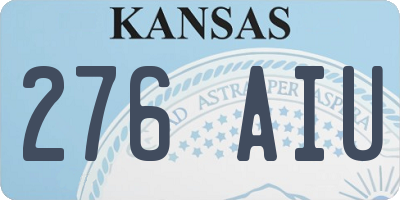 KS license plate 276AIU