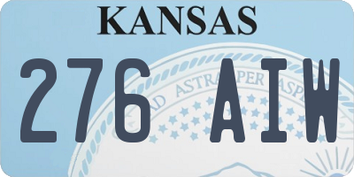 KS license plate 276AIW