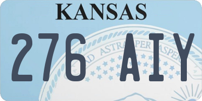 KS license plate 276AIY
