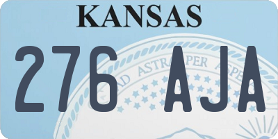 KS license plate 276AJA
