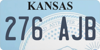 KS license plate 276AJB
