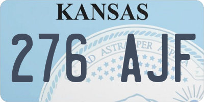 KS license plate 276AJF