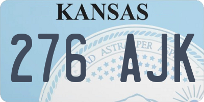 KS license plate 276AJK