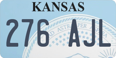 KS license plate 276AJL