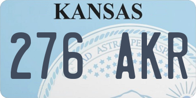 KS license plate 276AKR