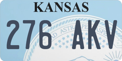 KS license plate 276AKV