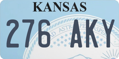 KS license plate 276AKY