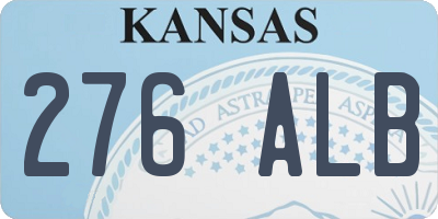 KS license plate 276ALB