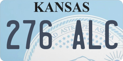 KS license plate 276ALC