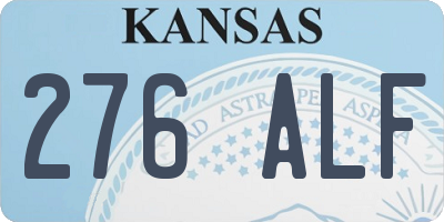 KS license plate 276ALF