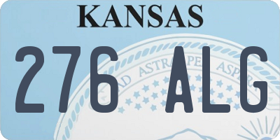KS license plate 276ALG