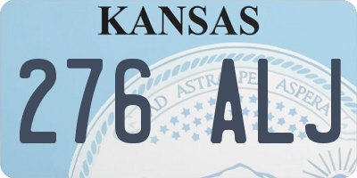 KS license plate 276ALJ