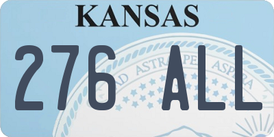 KS license plate 276ALL