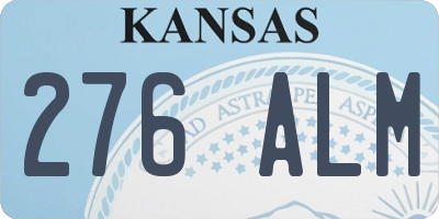 KS license plate 276ALM