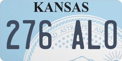 KS license plate 276ALO
