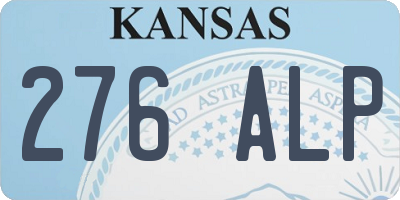 KS license plate 276ALP