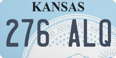 KS license plate 276ALQ