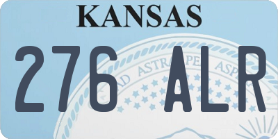 KS license plate 276ALR