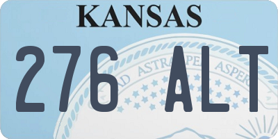 KS license plate 276ALT