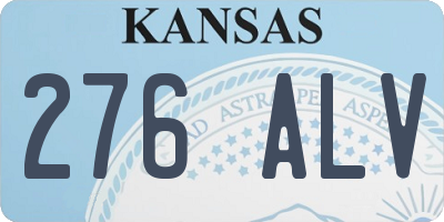 KS license plate 276ALV