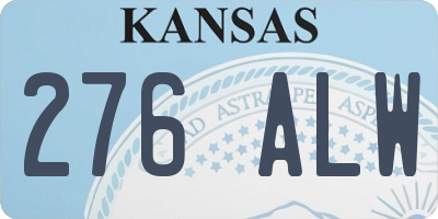 KS license plate 276ALW