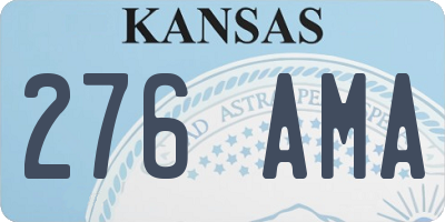 KS license plate 276AMA