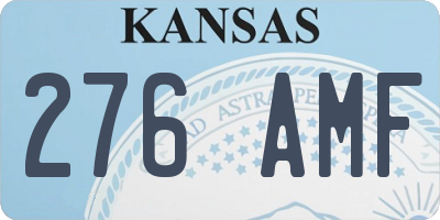 KS license plate 276AMF