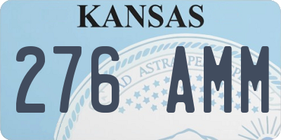KS license plate 276AMM
