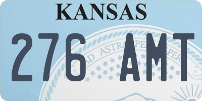 KS license plate 276AMT