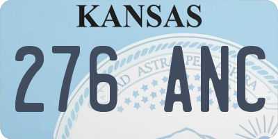 KS license plate 276ANC