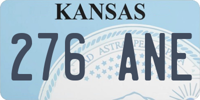 KS license plate 276ANE