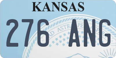 KS license plate 276ANG