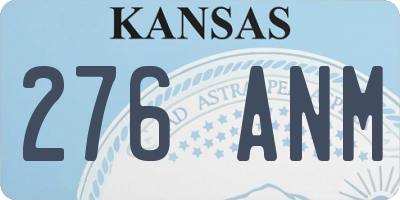 KS license plate 276ANM