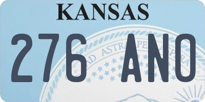 KS license plate 276ANO