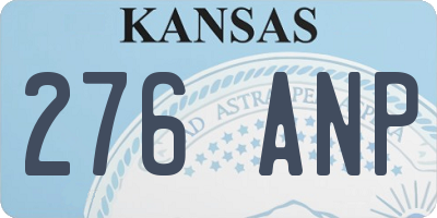 KS license plate 276ANP