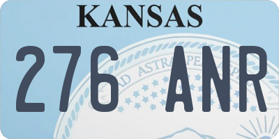 KS license plate 276ANR