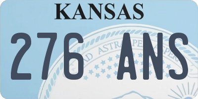 KS license plate 276ANS